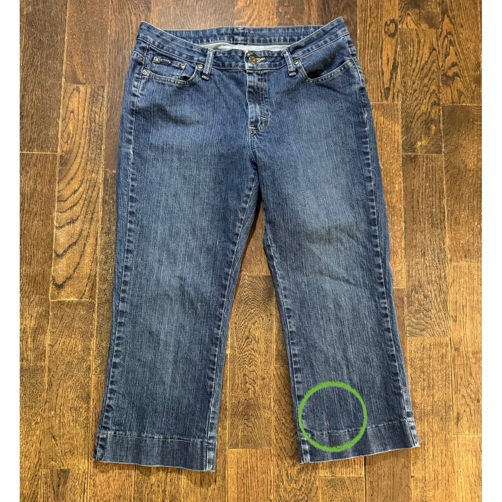Riders Cropped Jeans Womens 12M Blue Excellent Mid Rise Denim W32xL24 - Picture 10 of 10